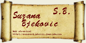 Suzana Bjeković vizit kartica